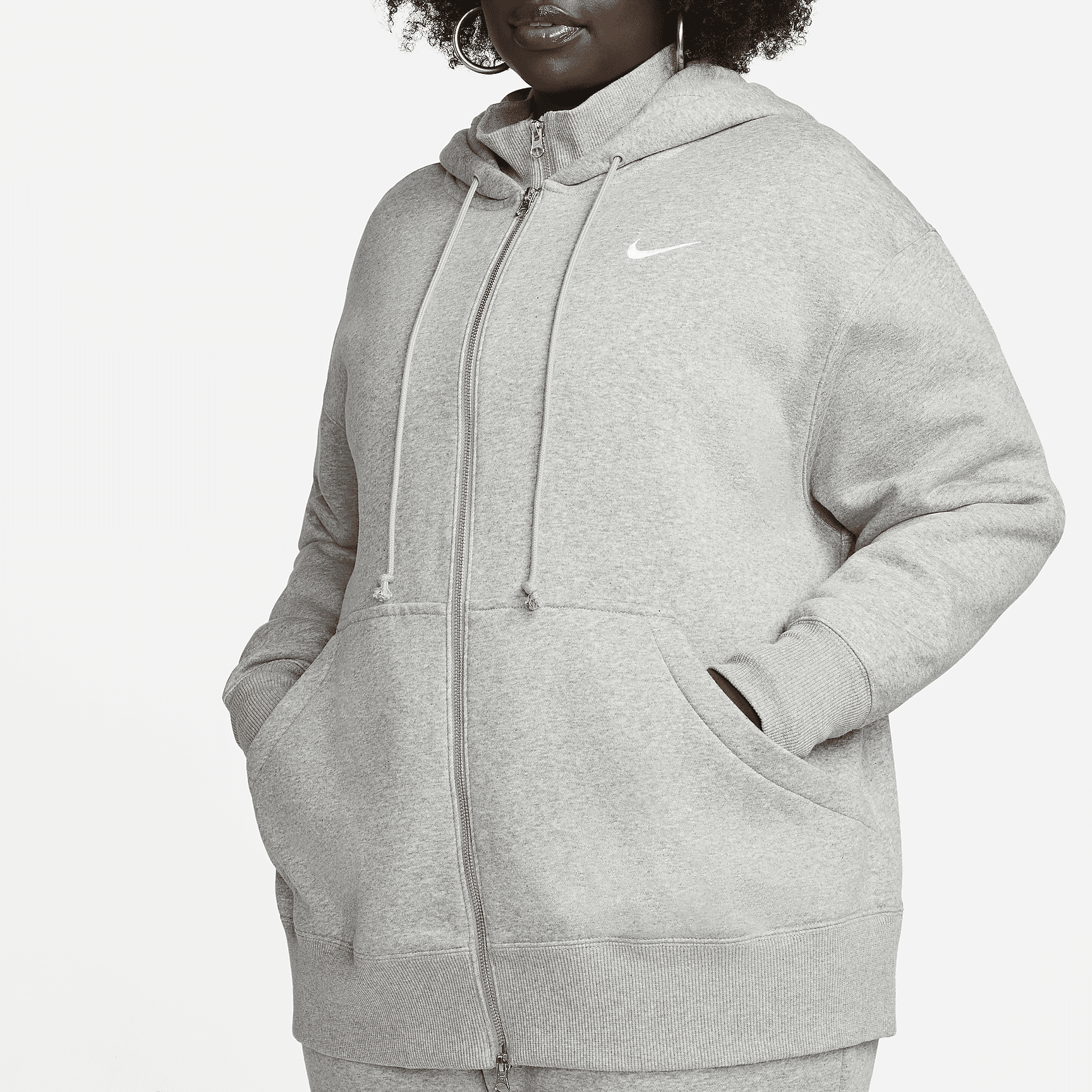 Sportswear Fleece - Women's Oversized Full-Zip Hoodie (Plus Size)