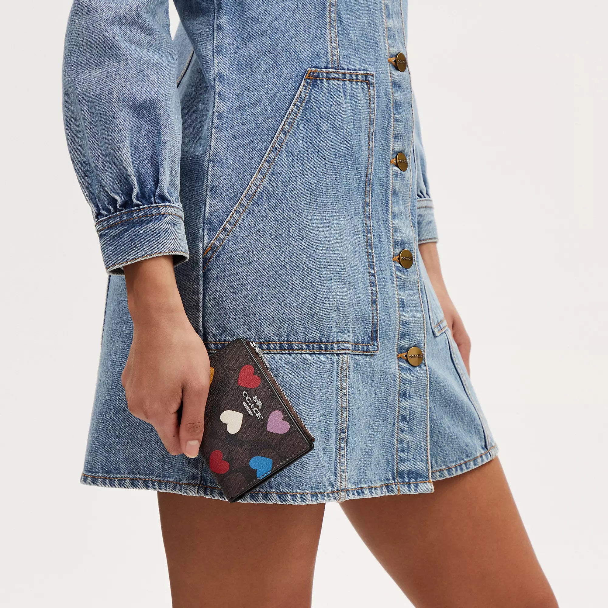 Coathtch  Bifold Wallet In Signature Canvas With Heart Print