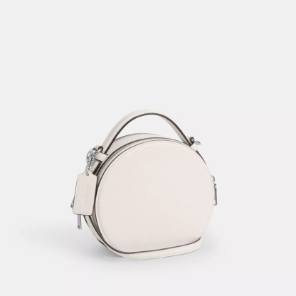 Canteen Crossbody Bag With Halloween Ghost Face Print - Silver