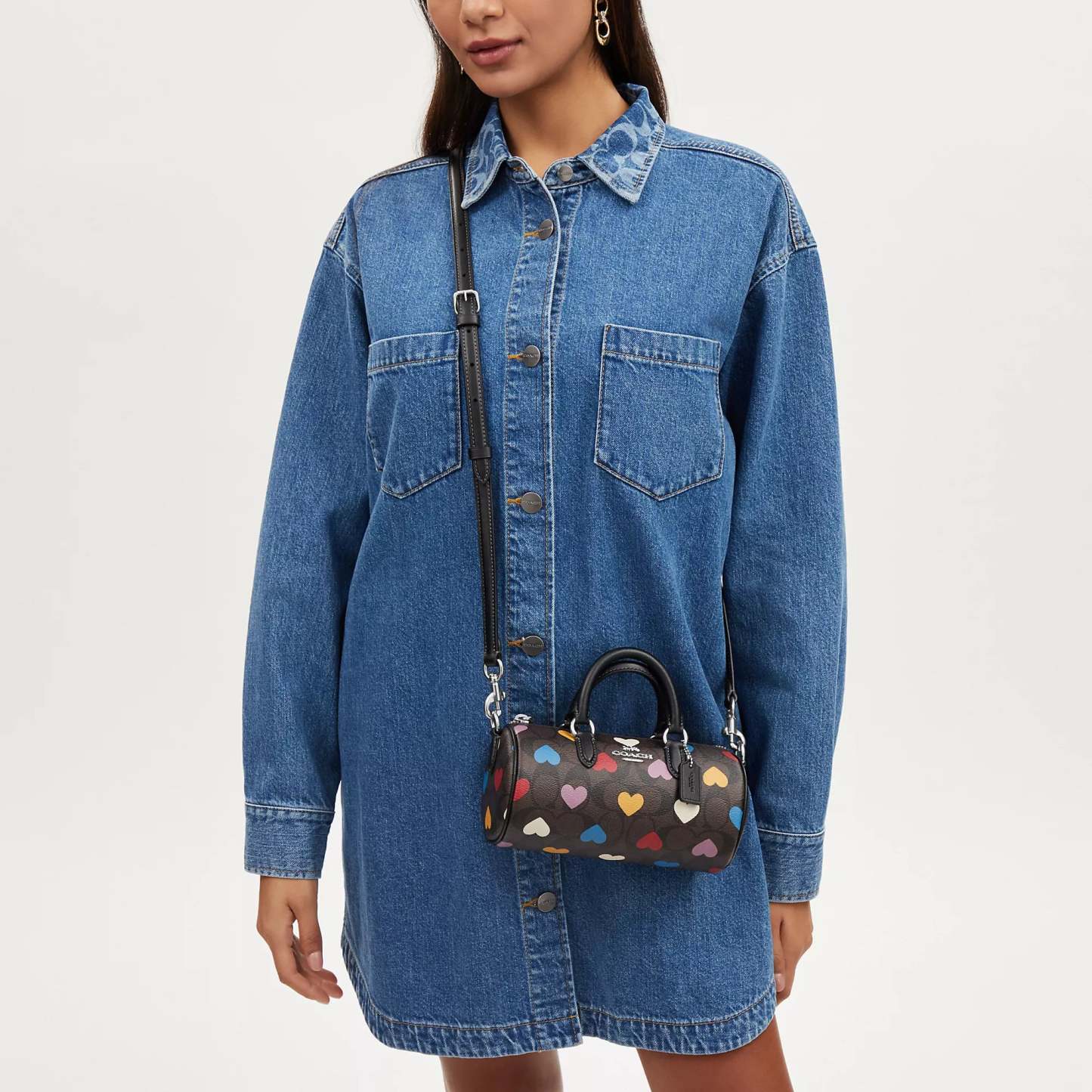 Coathtch  Lacey Crossbody In Signature Canvas With Heart Print