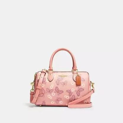 Satchel Bag With Butterfly Print