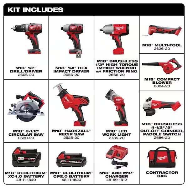M18 18-Volt Lithium-Ion Cordless Combo Kit
