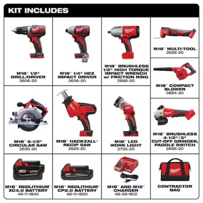 M18 18-Volt Lithium-Ion Cordless Combo Kit