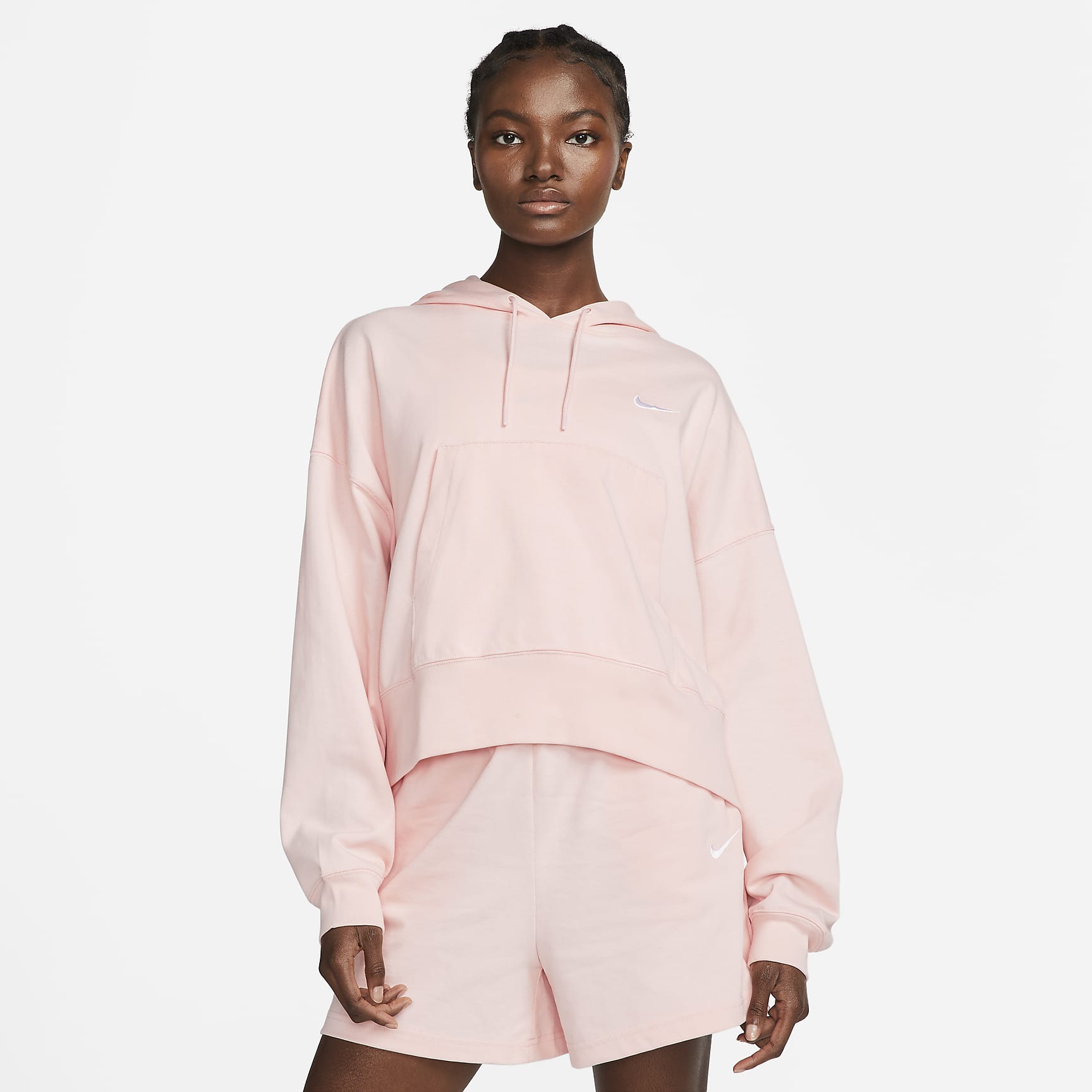 Sportswear - Women's Oversized Jersey Pullover Hoodie