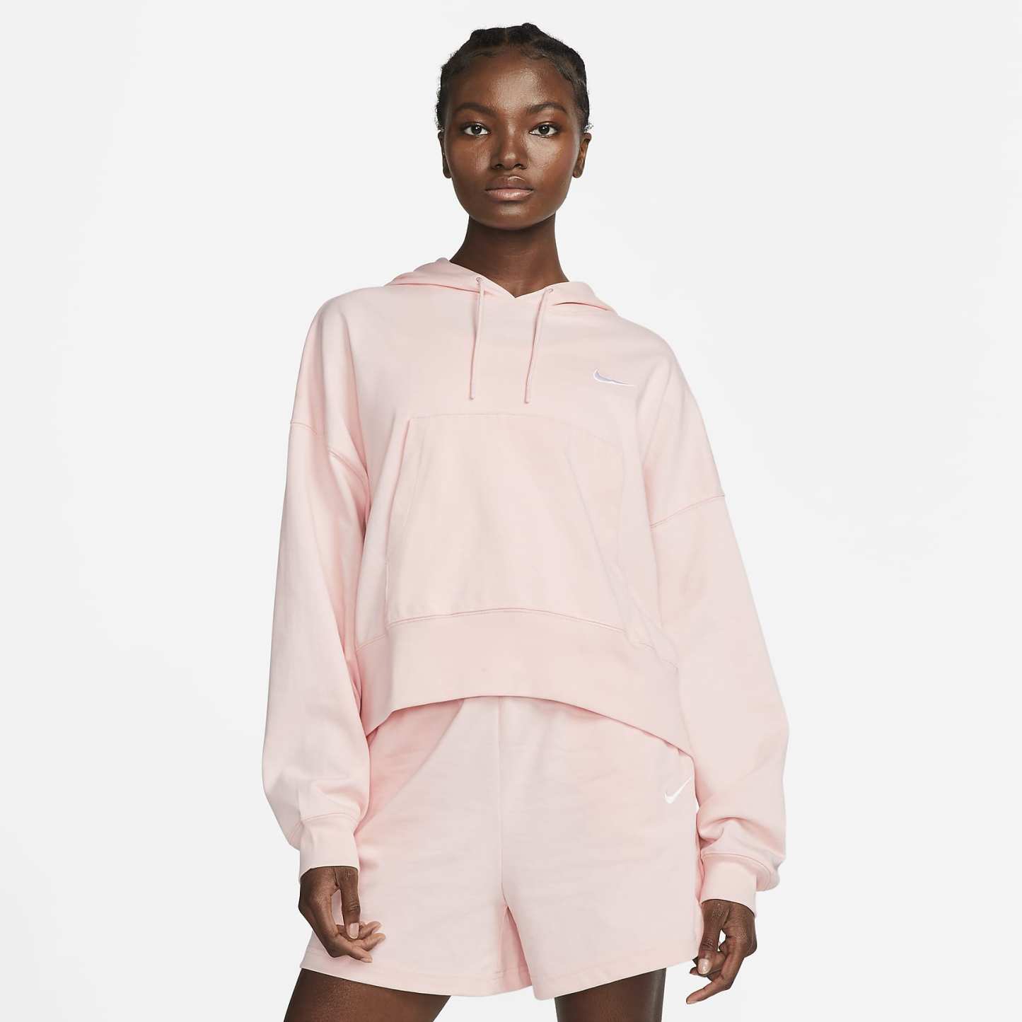 Sportswear - Women's Oversized Jersey Pullover Hoodie