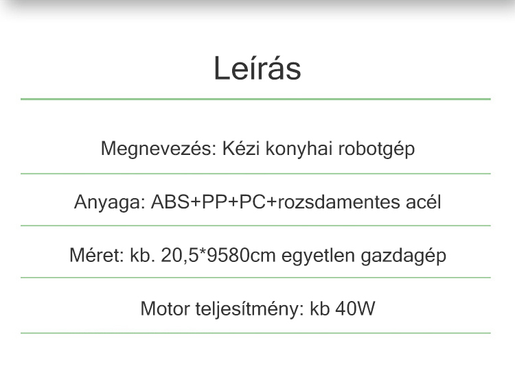 Tornado kézi szeletelő konyhai robotgép