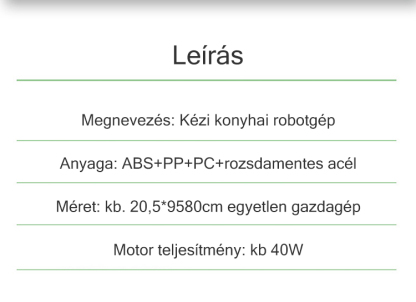 Tornado kézi szeletelő konyhai robotgép