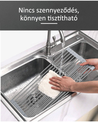 PVC rozsdamentes acél zöldség és gyümölcs lefolyó állvány konyhai mosogató polc