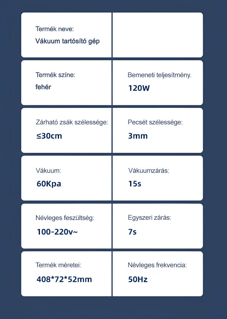 Automatikus vákuumzáras frissesség megőrző gép