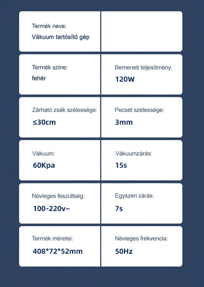 Automatikus vákuumzáras frissesség megőrző gép