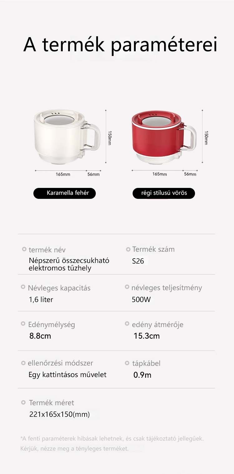Népszerű összecsukható elektromos tűzhely