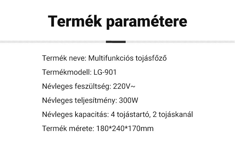 Teljesen automata tojásfőző eszköz