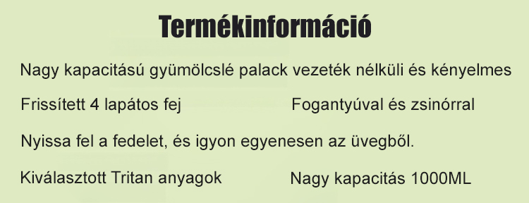 Többfunkciós hordozható elektromos gyümölcslevő
