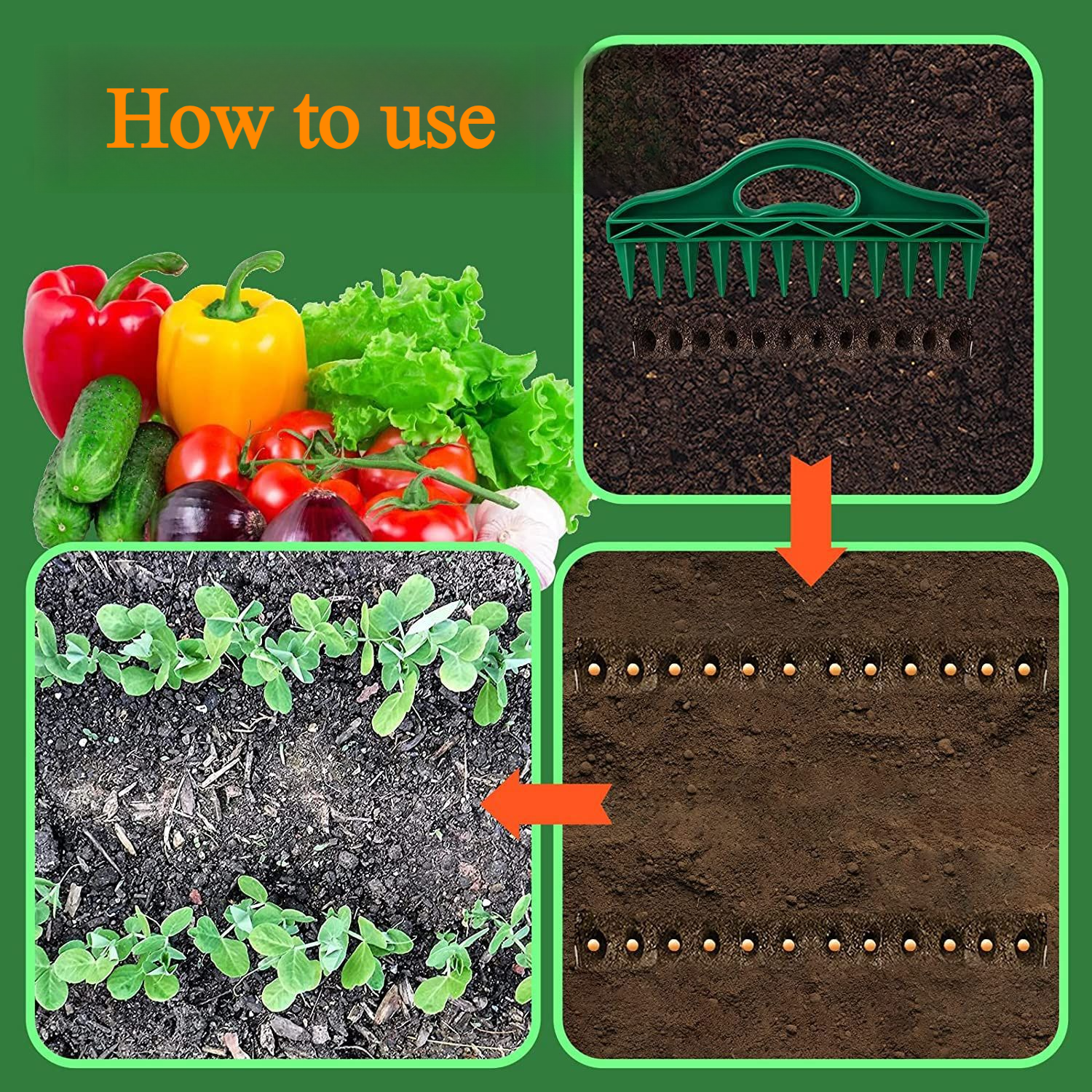 Durable soil puncher for vegetable garden beds