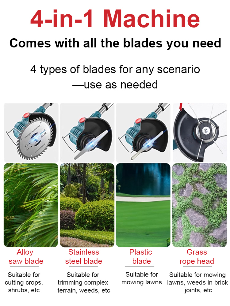 One-day use on one charge【Lightweight lithium battery garden lawn mower】buy 1 get 6 free
