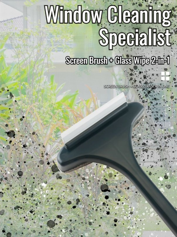 Easy-to-use window screen brush for home cleaning