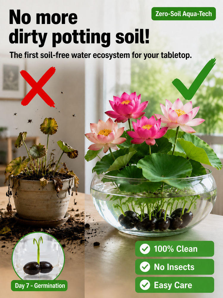 【 3-Day Sprout】Hydroponic Lotus | Grow in Plain Water | Extra-Long Blooming Period of Over 200 Days – Purifies the Air 🌸