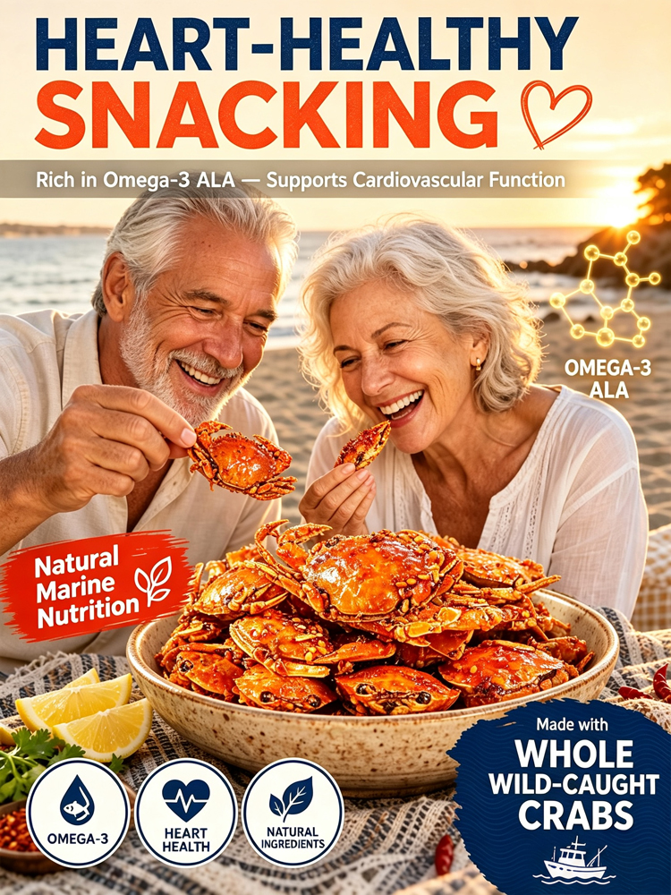 【 Approximately 100 / pack】Freshly Caught Deep-Sea Crab with Plenty of Meat | Spicy Crispy Ready-to-Eat Baby Crabs 🦀