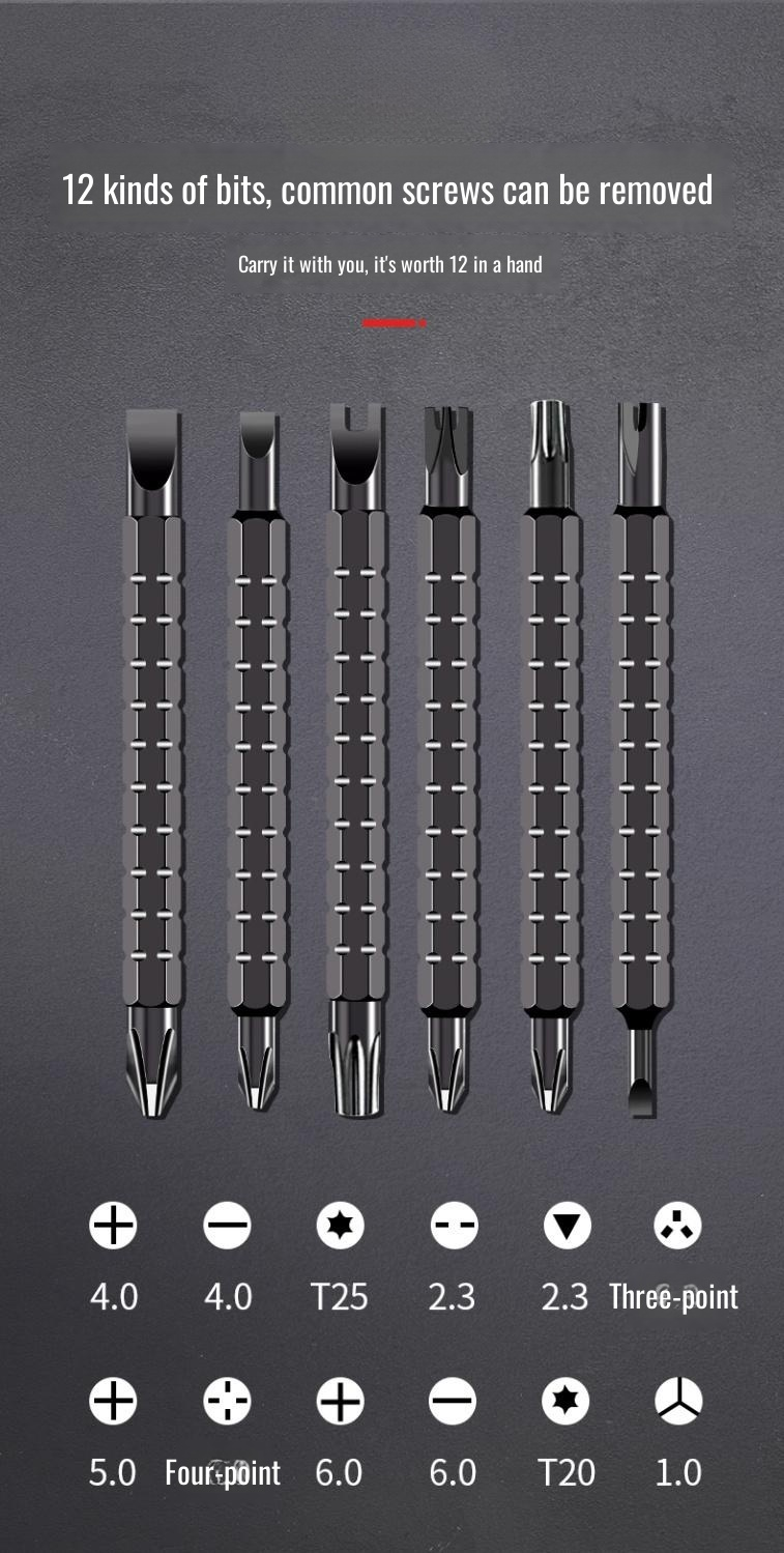 Retractable screwdriver demonstrating flexible shaft capability