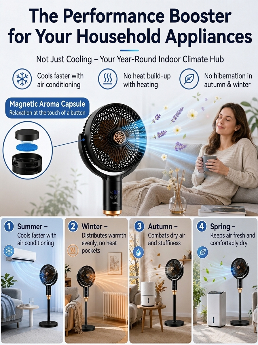 🌬️ 3D Touch-Control 3-Min Whole Room Cooling | Ultra-Quiet Under 25dB | Low Running Cost | Half Price Clearance!