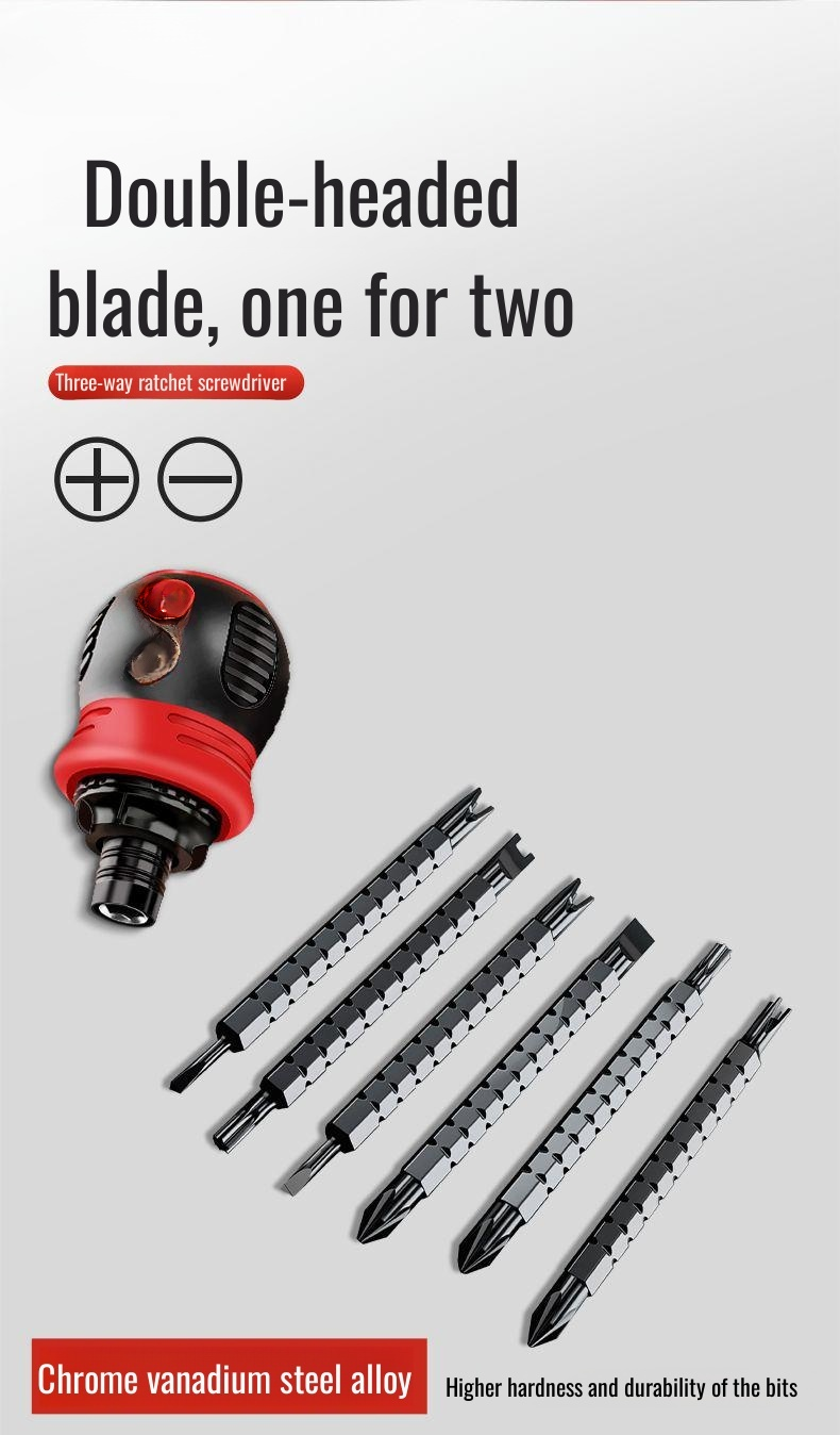 Multi-functional screwdriver for home and professional use