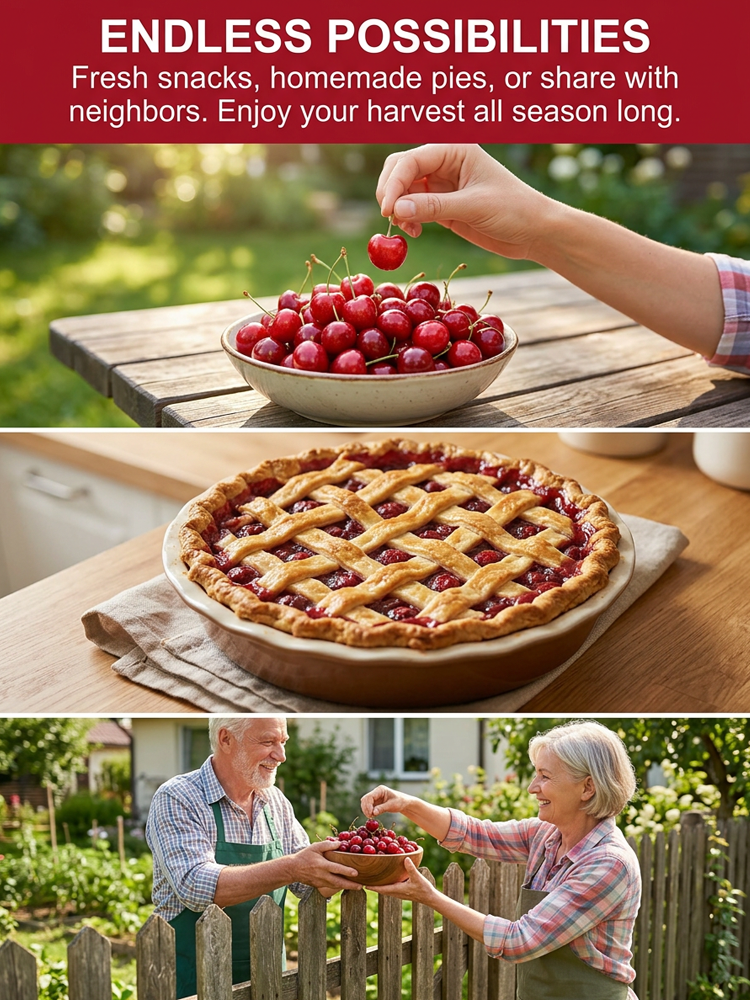 [100% Germination Guarantee] 4J XXL Regina Sweet Cherry Seeds | Carefully Selected Seeds with High Germination Rates | Bears Fruit Within One Year of Planting | Ideal for Balconies and Gardens | Cold-Hardy to -20°C 🍒