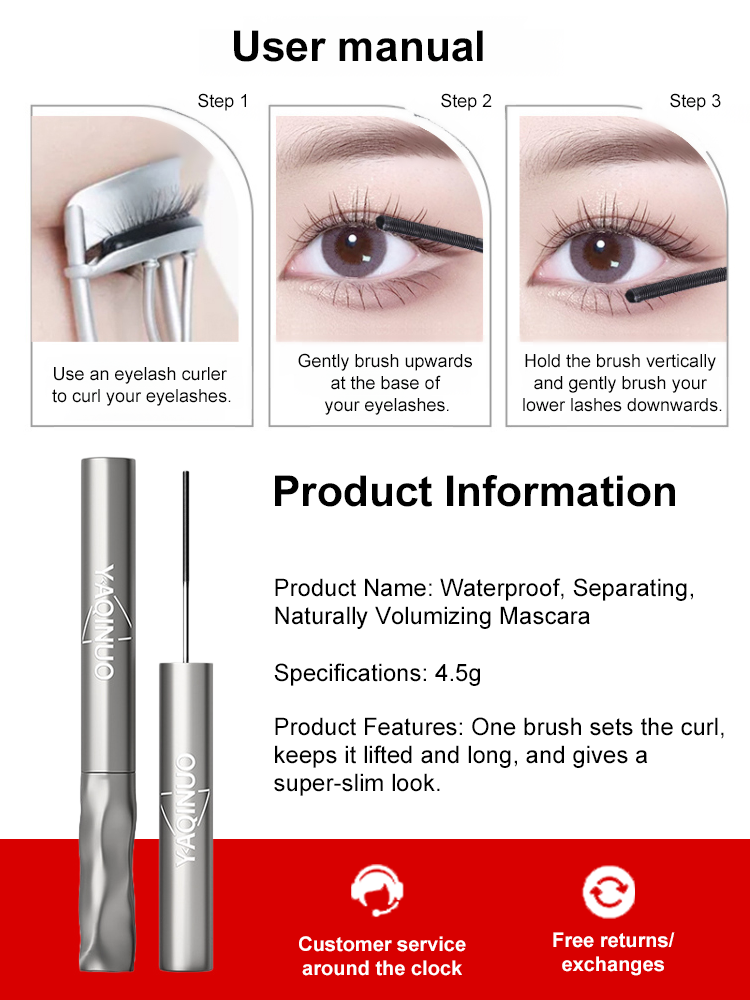 well-defined, naturally voluminous mascara【zero smudging】 3D Nourishing Waterproof Mascara | Clinic-Grade Growth Formula for Thinning Lashes 👁️✨