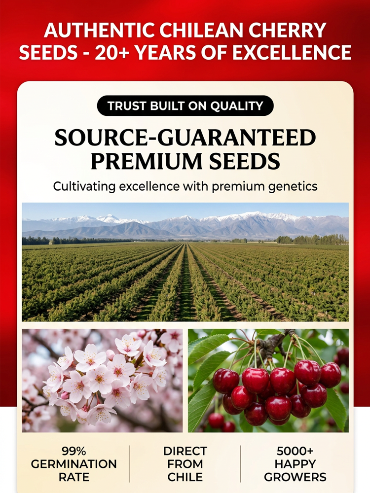 [100% Germination Guarantee] 4J XXL Regina Sweet Cherry Seeds | Carefully Selected Seeds with High Germination Rates | Bears Fruit Within One Year of Planting | Ideal for Balconies and Gardens | Cold-Hardy to -20°C 🍒