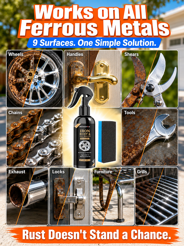 【Just Spray and Wipe to Restore Rusty Metals to a Mirror Shine in 3 Seconds!】 One-Spray Rust Remover🔥One Spray Provides Up to 50 Years of Antioxidant Protection!