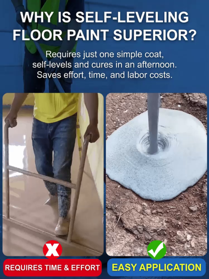 【2-Hour Fast Dry】Kinzu Self-Leveling Liquid Floor Paint - 2 Hour Fast Dry - Waterproof - Anti Slip- High Durability 🛠️✨