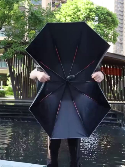 🌧️ Automatic Windproof Umbrella | 30 Carbon Fiber Ribs | SPF 50 UV Protection | Built-in Backpack Clip ☀️