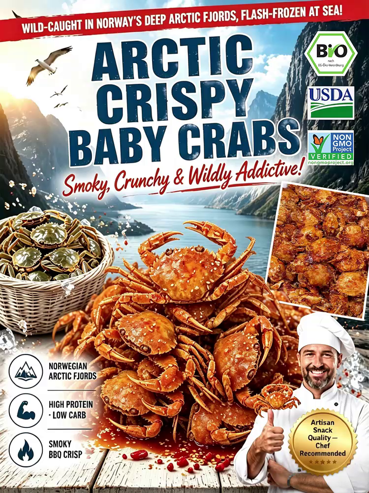 【 Approximately 100 / pack】Freshly Caught Deep-Sea Crab with Plenty of Meat | Spicy Crispy Ready-to-Eat Baby Crabs 🦀