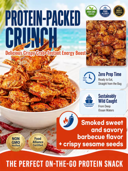 【 Approximately 100 / pack】Freshly Caught Deep-Sea Crab with Plenty of Meat | Spicy Crispy Ready-to-Eat Baby Crabs 🦀