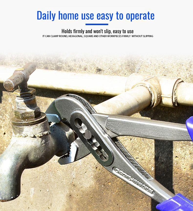 Universal adjustable pliers for various pipe sizes