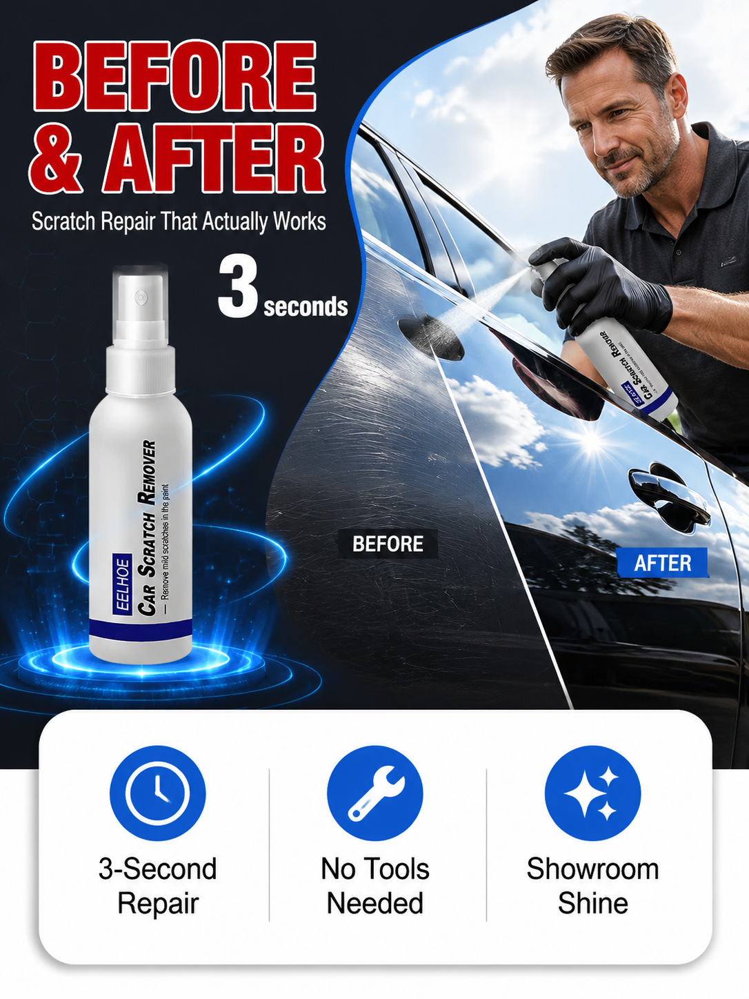 【30-Day Risk-Free Trial 】Pro Car Scratch Repair Spray | Nano Coating - All Colors 🚗✨