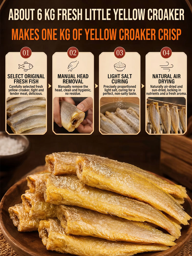 【One bag / 50 fish】Ready-to-eat crispy and delicious dried yellow croaker ❤ Non-fried, low-calorie