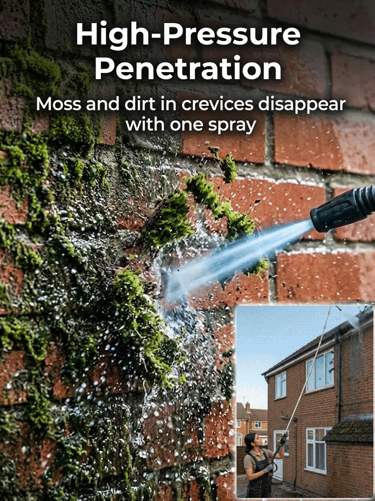 【 Heavy-Duty Power】High Pressure Washer Extension Wand | No Ladder Needed Roof Cleaner | Quick Connect 🏠💦