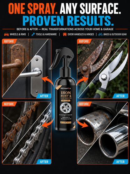 【Just Spray and Wipe to Restore Rusty Metals to a Mirror Shine in 3 Seconds!】 One-Spray Rust Remover🔥One Spray Provides Up to 50 Years of Antioxidant Protection!