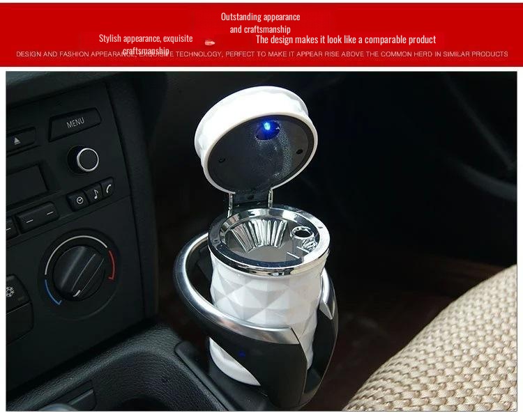 Compact and convenient car ashtray with lid