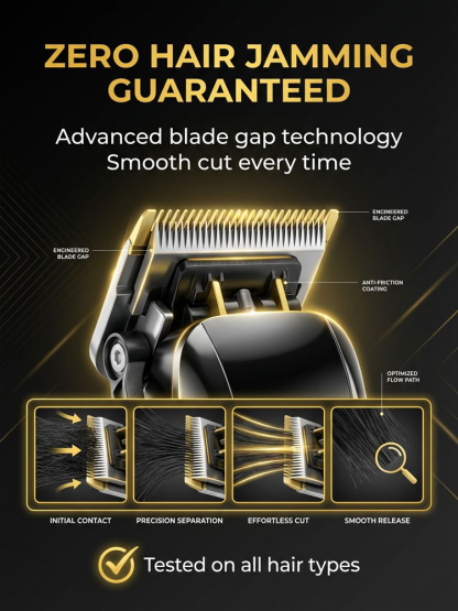 Silent and no-stuck hair Electric oil-cut carving hair clipper【👍Haircut, Shave, and Hair Removal in One!】【👍Lifetime warranty; free replacement for any issues within one year!！】
