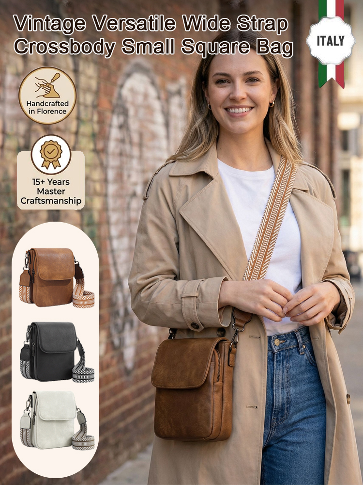 【Genuine leather】Premium Tuscan Leather Crossbody Bag- Anti-Theft Travel Organizer - Opens Flat 💼✨