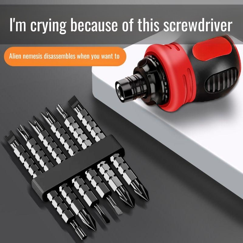 Flexible portable retractable screwdriver with magnetic double-ended screwdriver