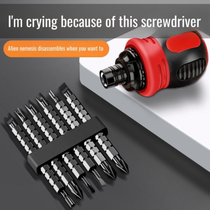 Flexible portable retractable screwdriver with magnetic double-ended screwdriver