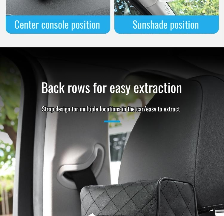 Space-saving car tissue box for sun visor