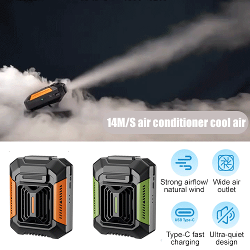 Outdoor full-body cooling device [flashlight + rechargeable treasure]AI intelligent cooling chip and silent motor release cool air as soon as it starts. It lowers the temperature of the sensation by 10 degrees Celsius in a short time!