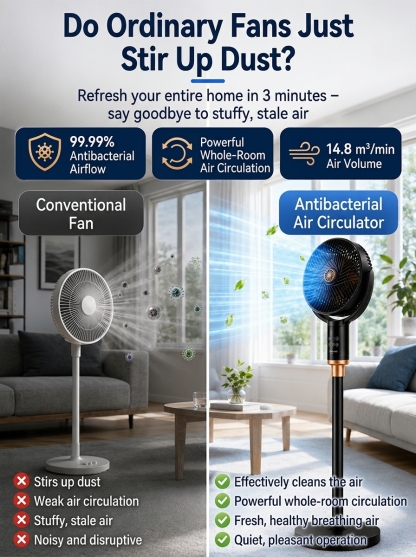 🌬️ 3D Touch-Control 3-Min Whole Room Cooling | Ultra-Quiet Under 25dB | Low Running Cost | Half Price Clearance!