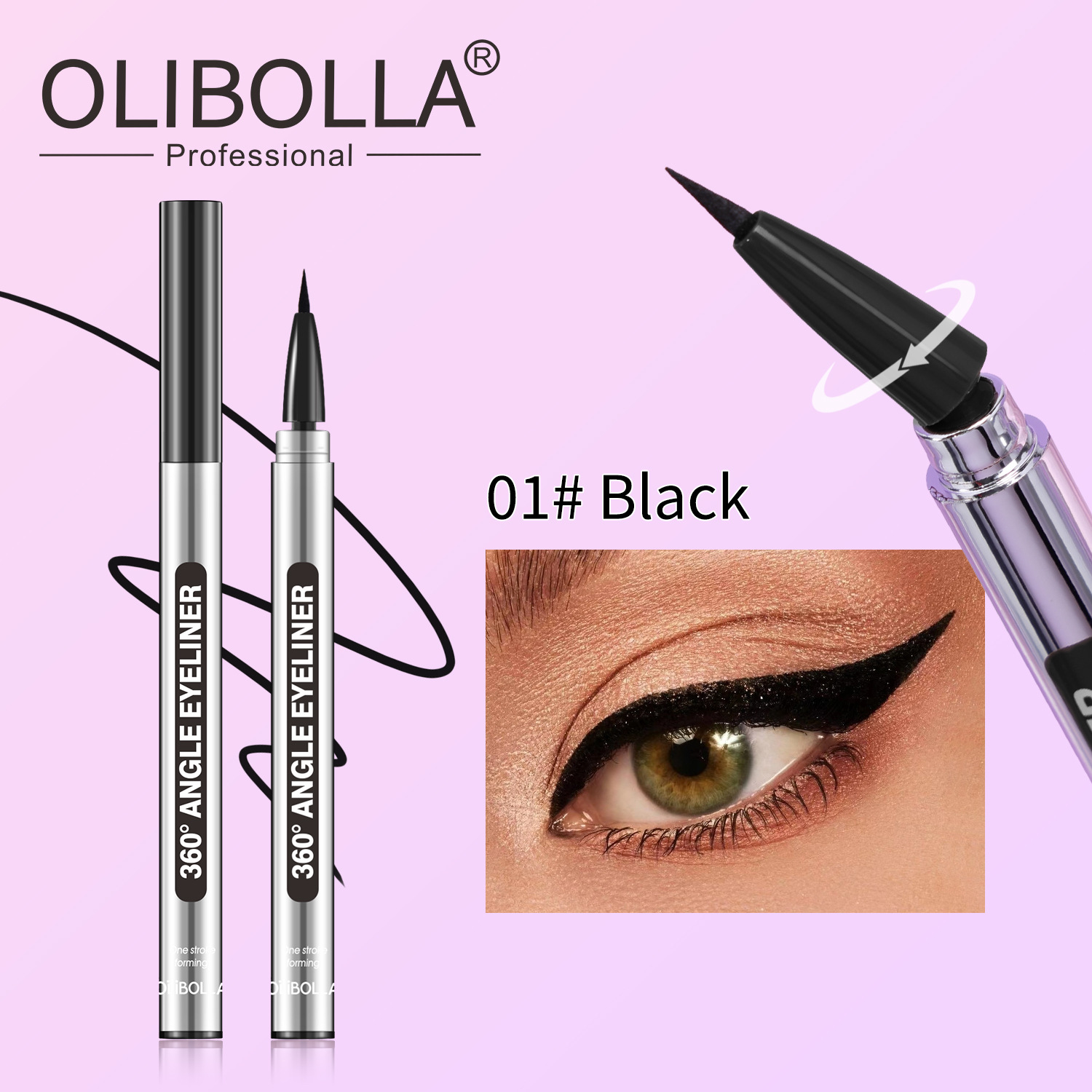 【 Buy 1 Get 2 Free】360° Rotating Eyeliner💧 | Smudgeproof | 24H Waterproof | Easy for Beginners