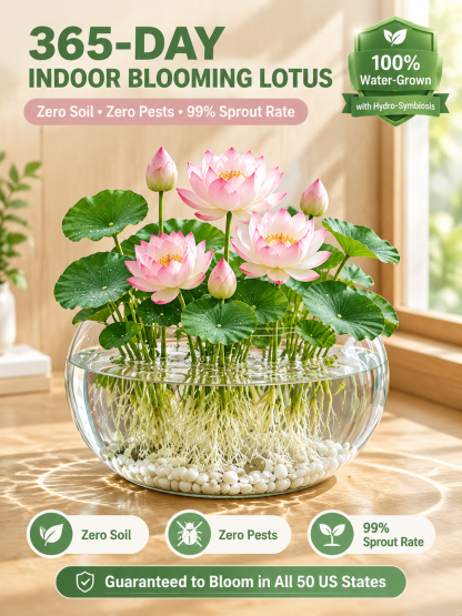 Direct Nursery Deal 🌸 Hydroponic Mini Lotus | Water Only No Soil | Natural Air Purifier | 8-Month Bloom 🪷