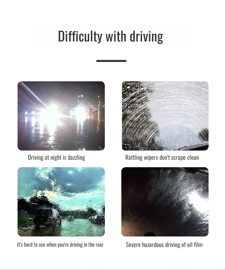 Windshield oil film remover with cleaning brush