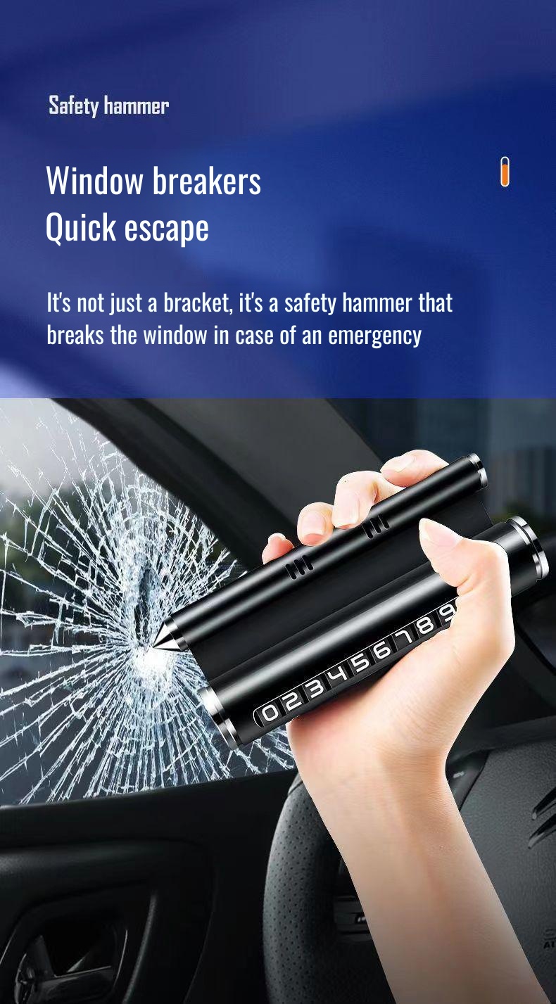 Safety hammer for car door emergency escape